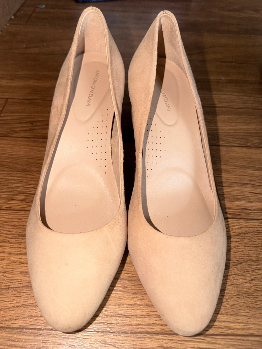 Antonio Melani Tan Suede Block Heel Pumps 8.5